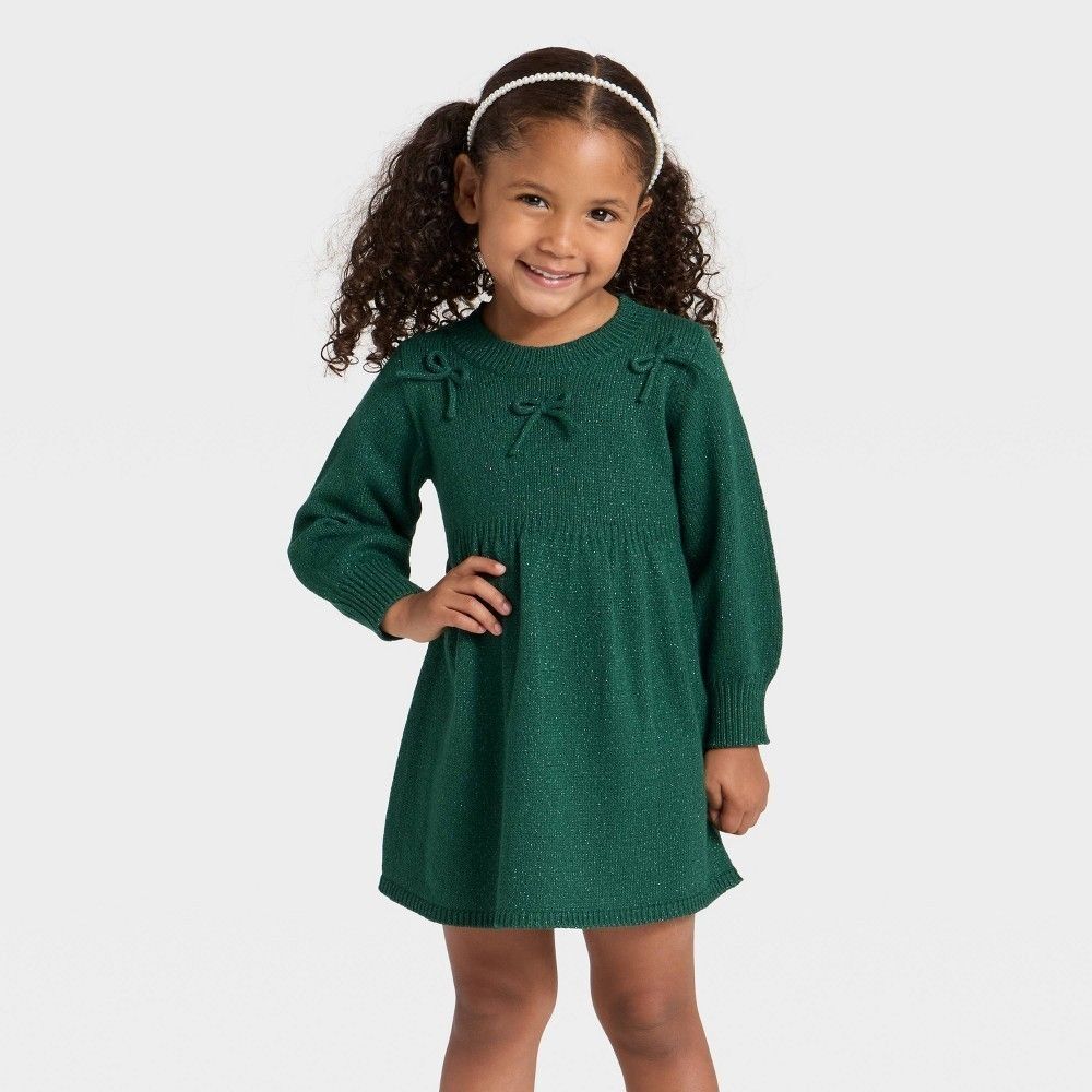 18 month Toddler Girls' Sweater Dress - Cat & Jack™ Dark Green - New with Tags